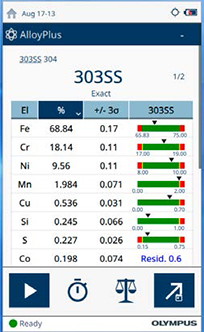 圖3：Vanta分析儀所提供的準(zhǔn)確可靠的讀數(shù)有助于輕松確定合金的組成成分。